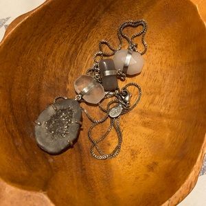 Loft Long Silver Crystal Necklace